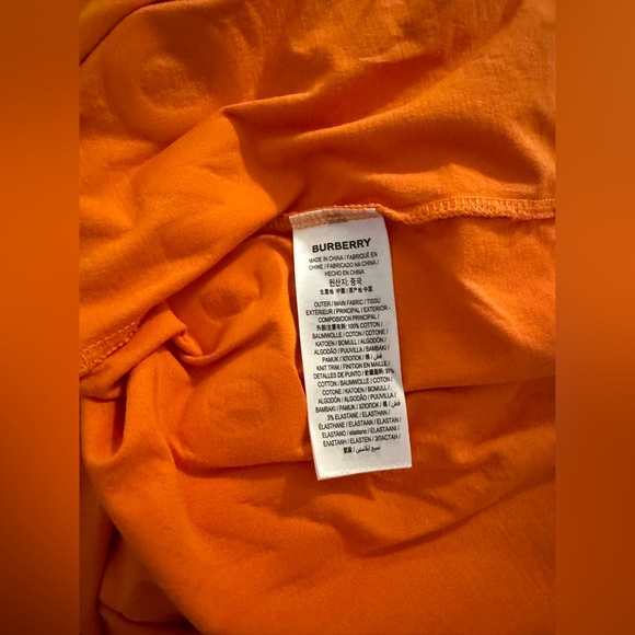Burberry Orange Men's T-Shirt Burberry Oversized Graphic Logo T-Shirt – Size XL - Picture 6 of 6
